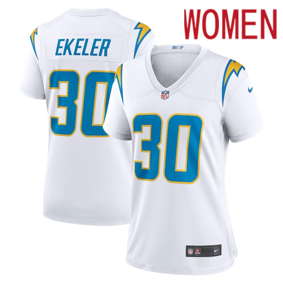 Women Los Angeles Chargers 30 Austin Ekeler Nike White Game NFL Jersey